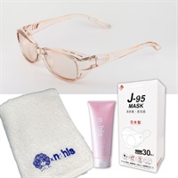 花粉対策全部セット【メガネのタイプ：裸眼・コンタクトの方用】（フレームカラー3色あり）(フレームカラー：ブラウン)