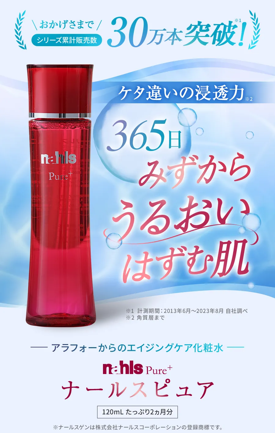 ケタ違いの浸透力365日みずからうるおいはずむ肌