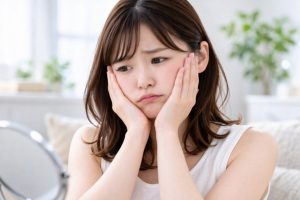 皮下脂肪によるむくみに悩む女性