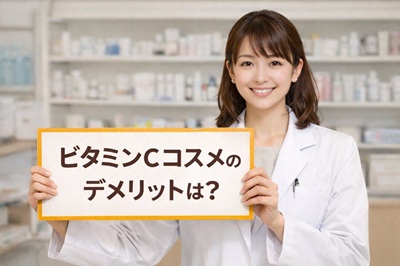 ビタミンC誘導体化粧品のデメリットを説明する薬剤師