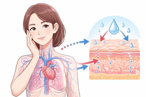 命と肌がつながっているイメージ