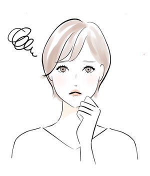 お肌の疲れに悩む女性
