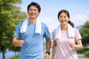 ウォーキングを習慣にする男女