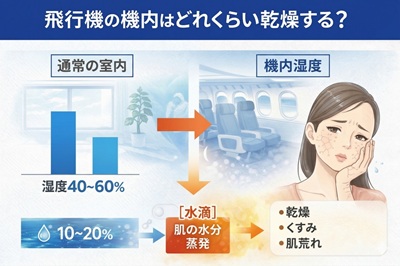 機内が乾燥する様子