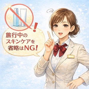 旅行用のスキンケアの省略はNGと語るコスメコンシェルジュ