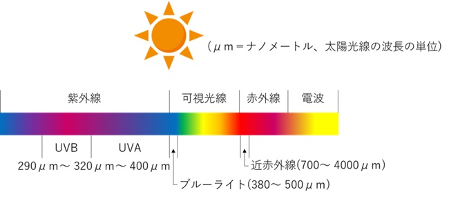 紫外線を含む太陽公選の種類