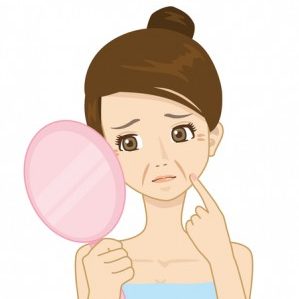 たるみによるしわに悩まされている女性のイメージ