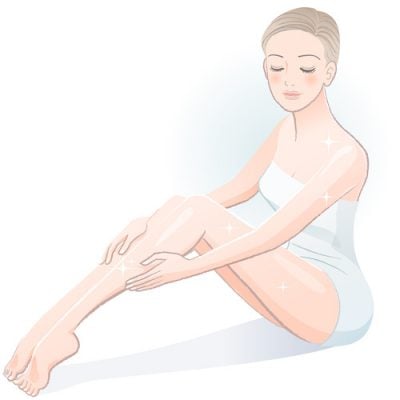 全身を保湿する女性