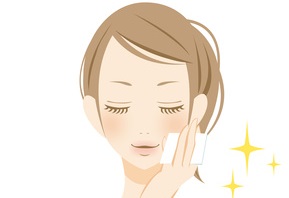 皮脂を取る女性