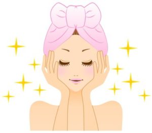 春に正しくクレンジングする女性