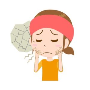 乾燥している女性のイラスト