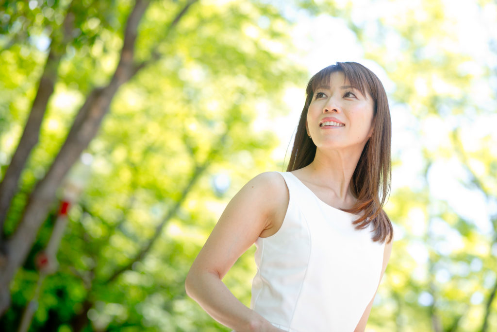 バリア機能がはたらき潤い肌を維持する女性