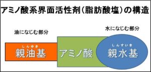 アミノ酸系界面活性剤の構造を示す図