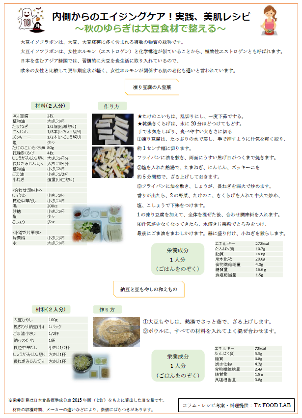 女性ホルモンに良いレシピの説