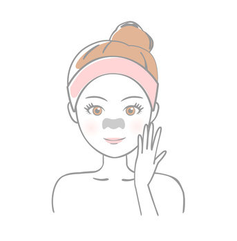 毛穴パックを使用する女性