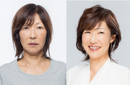 ヘアメイクで髪がボリュームアップした50女性の写真