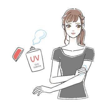 適切に選んだ日焼け止めを塗る女性