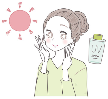 日焼け止めを正しく使用して紫外線対策を行う女性