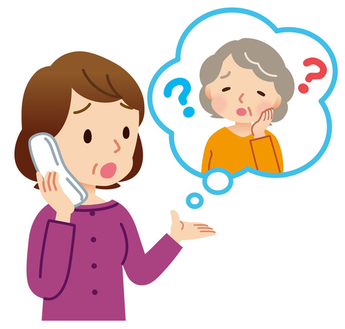 難聴の女性との電話
