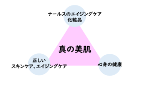 美肌になるために必要な3要素を表す図