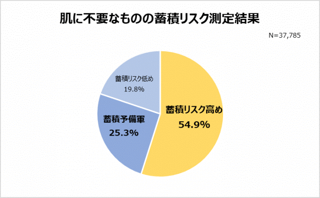 肌に不要なものの蓄積リスク測定結果のグラフ