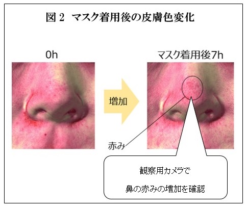 マスク着用後の皮膚色変化の図