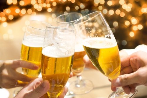 ビールで乾杯