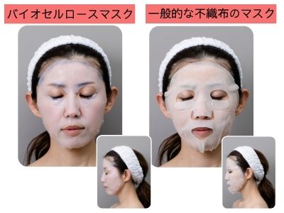 バイオセルロースと不織布のフェイスマスクの比較