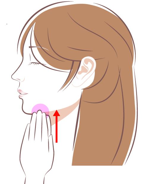 顎下腺マッサージのイラスト