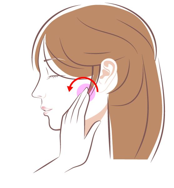 耳下腺マッサージのイラスト
