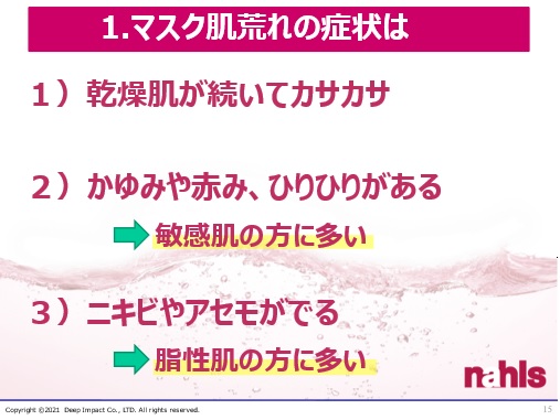 マスクによる肌荒れの主な症状