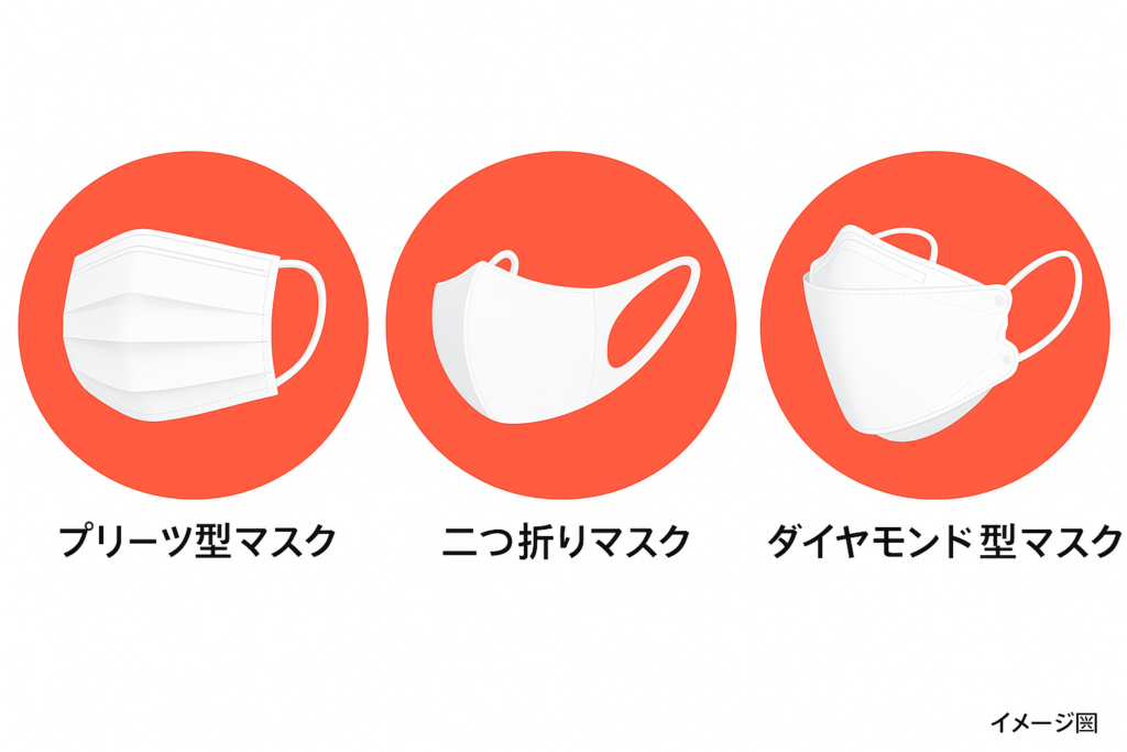 マスクの形状別イラスト