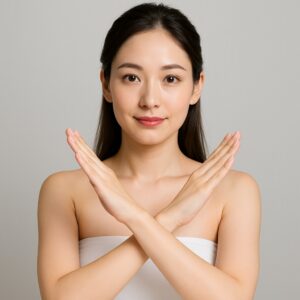 NGな結婚式前のケア示す女性