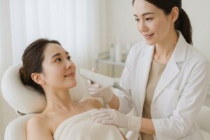 美容医療の施術を受ける女性