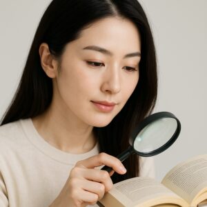 正しいエイジングケアのための情報を探す女性