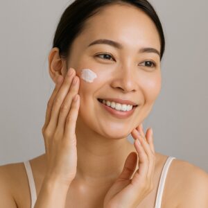 エイジングケアを行う30代女性