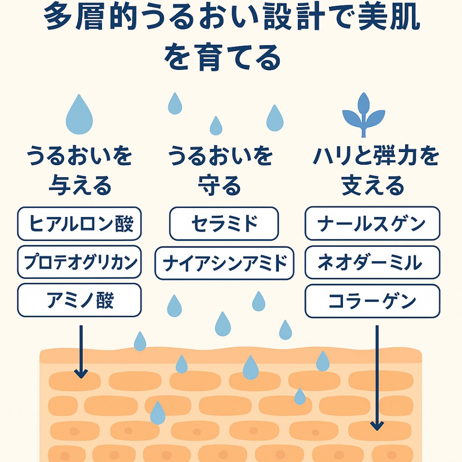 セラミドと他の美容成分の違いのイラスト