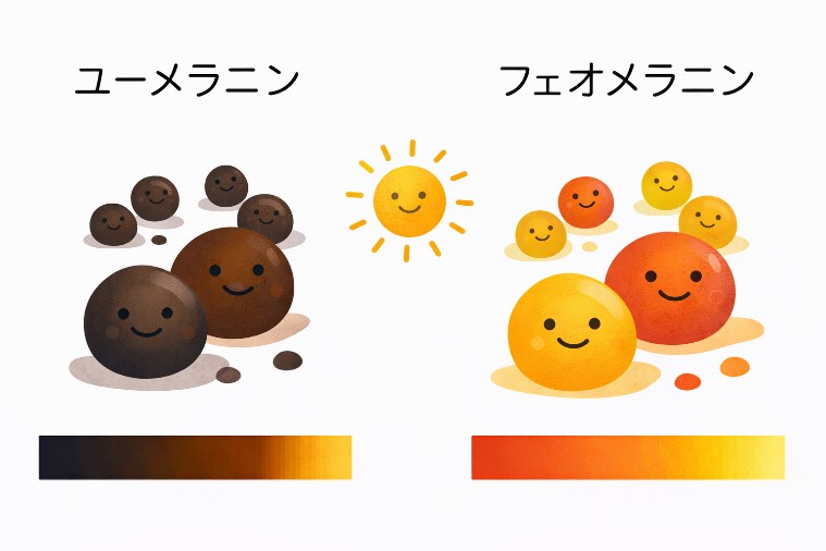 ユーメラニンとフェオメラニン