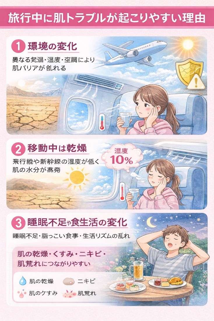 旅行中の肌トラブルイメージ