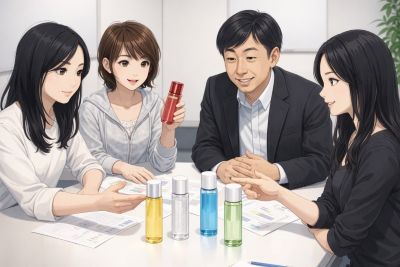 化粧水の選定会議の様子
