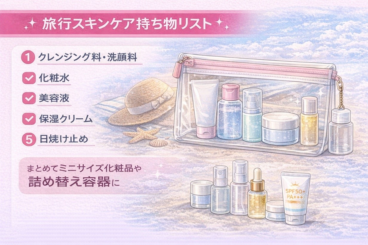 旅行のスキンケア持ち物リスト