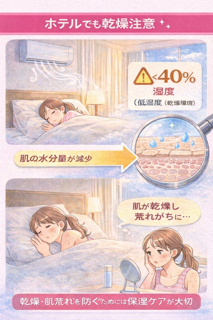 ホテルでのスキンケアイメージ