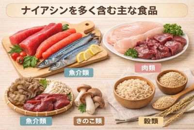 ナイアシンアミドが豊富な食品