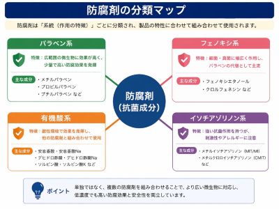 防腐剤の分類マップ