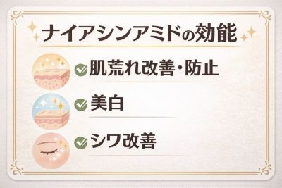 ナイアシンアミドの医薬部外品有効成分としての効能