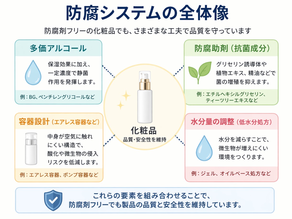 化粧品の防腐システムの全体像