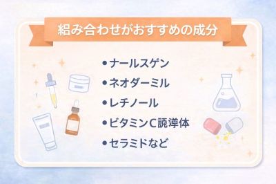 ナイアシンアミドと組み合わせがおすすめの成分