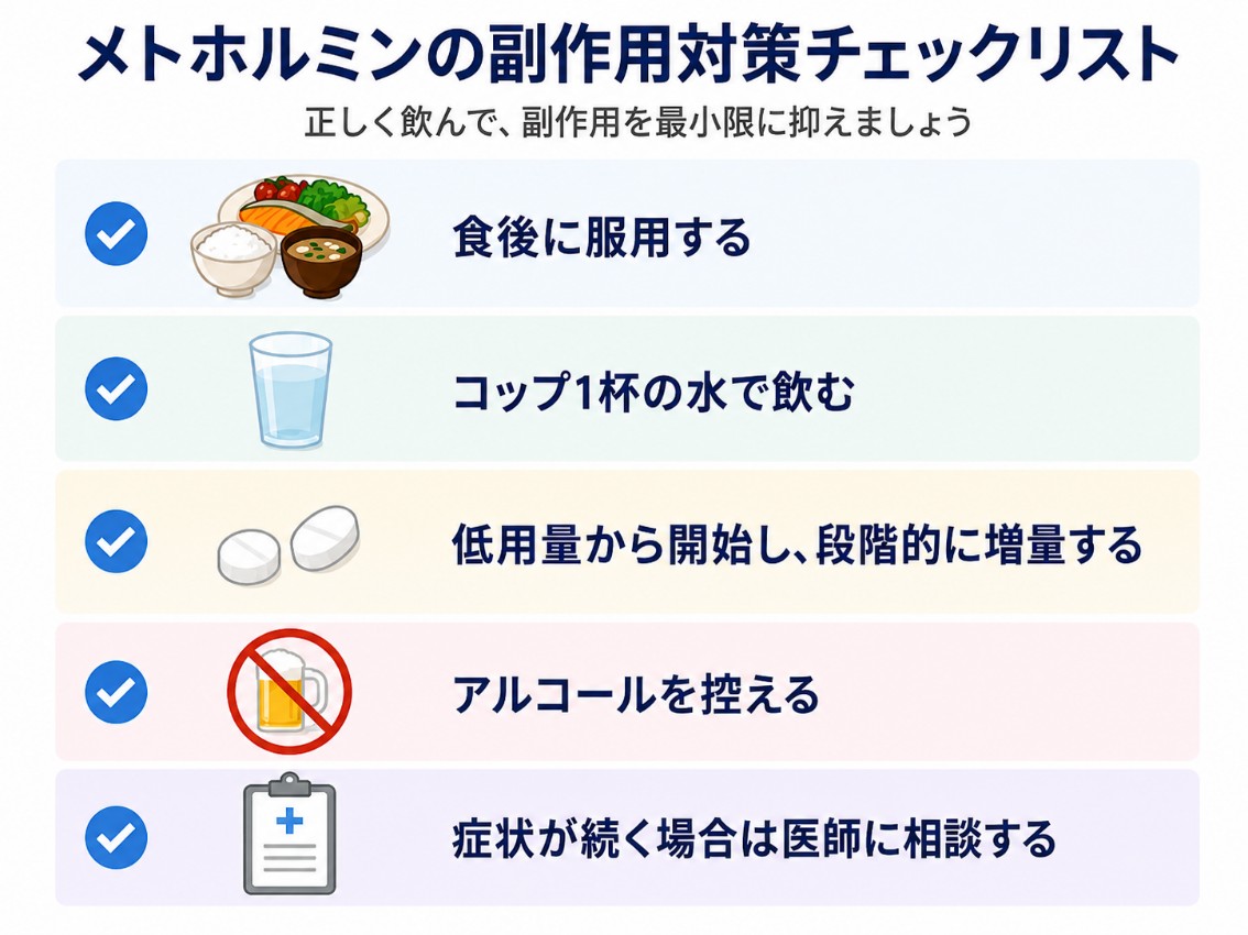 メトホルミンの副作用対策チェックリスト