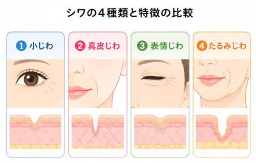 4種類のしわと特徴