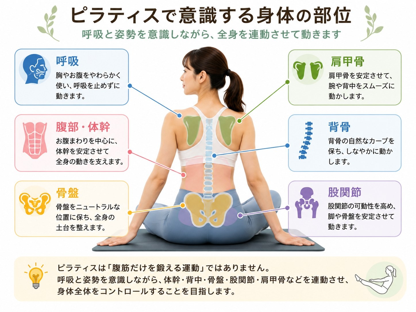 ピラティスで意識する体の部位